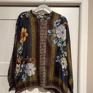 Johnny Was Multicolor Floral Blouse